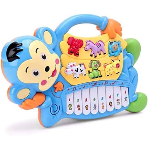 Piano Musical Éducatif en Forme de Singe pour Bébé (bleu)